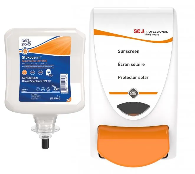 Stokoderm® Sun Protect 30 Pure Skin Protection Cream 1 Liter Refill (SUN1L)   Dispenser (SUN1LDS) Combo