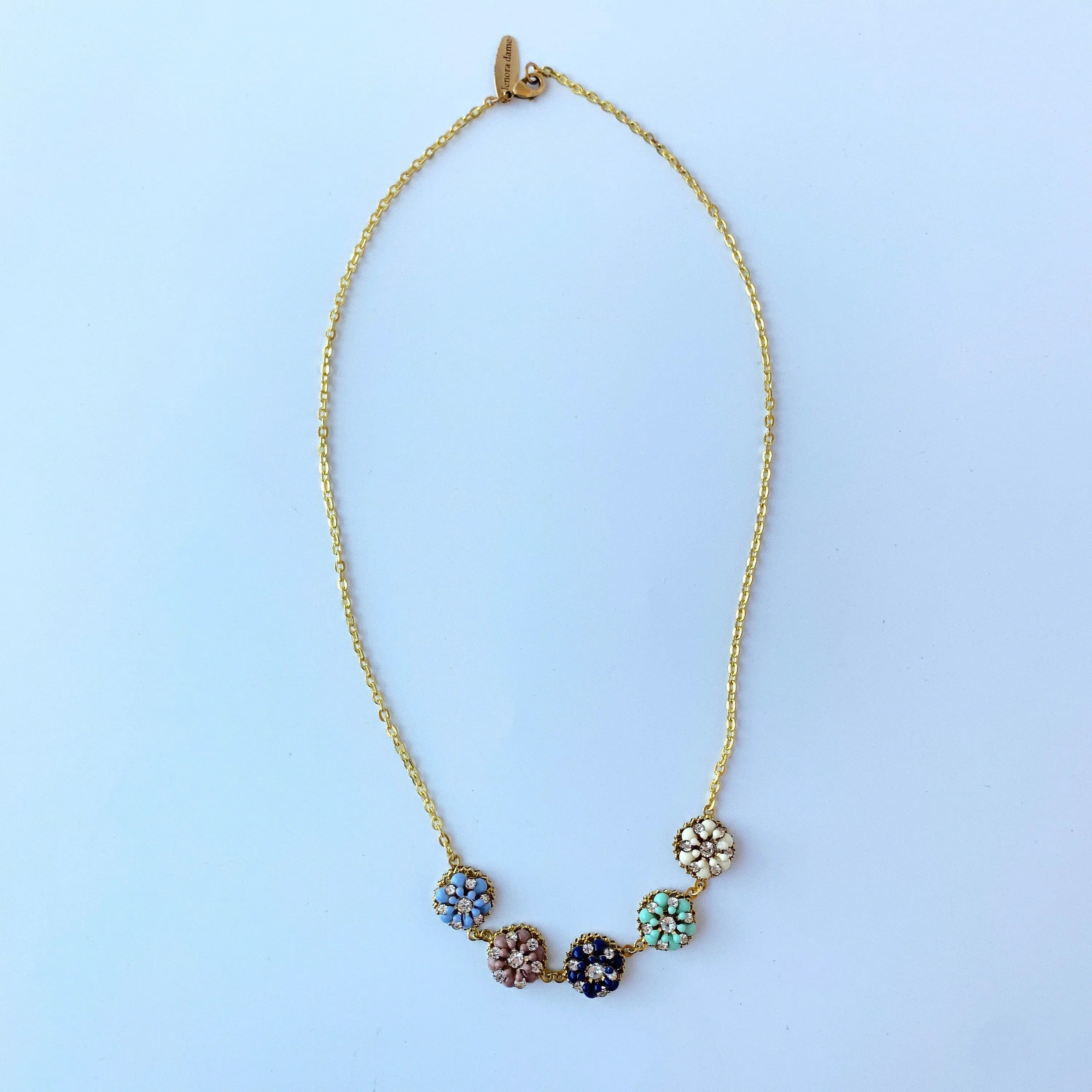 Sweetest Thing Delicate Flower and Rhinestone Choker Necklace