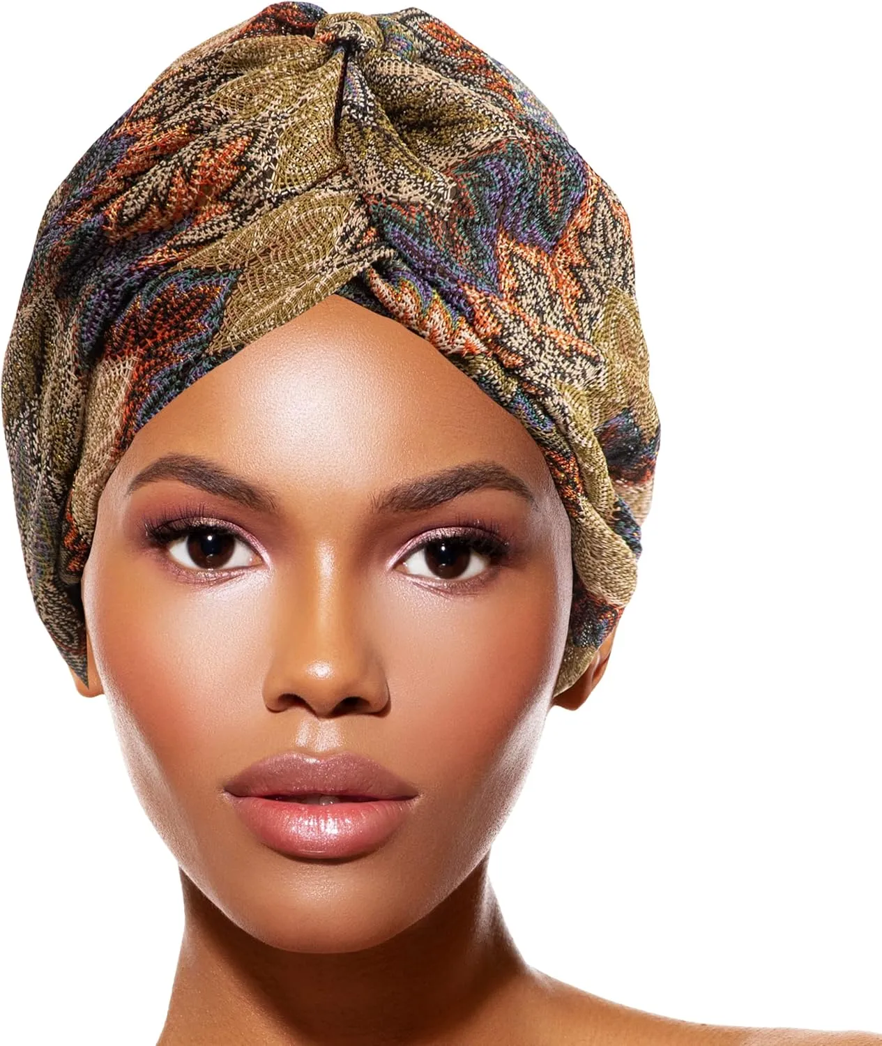 TouchUps Hair Bun Cap Hair Protection Head Wrap Hairbun Cap Wrap African Turban Pattern Headwrap Headscarf