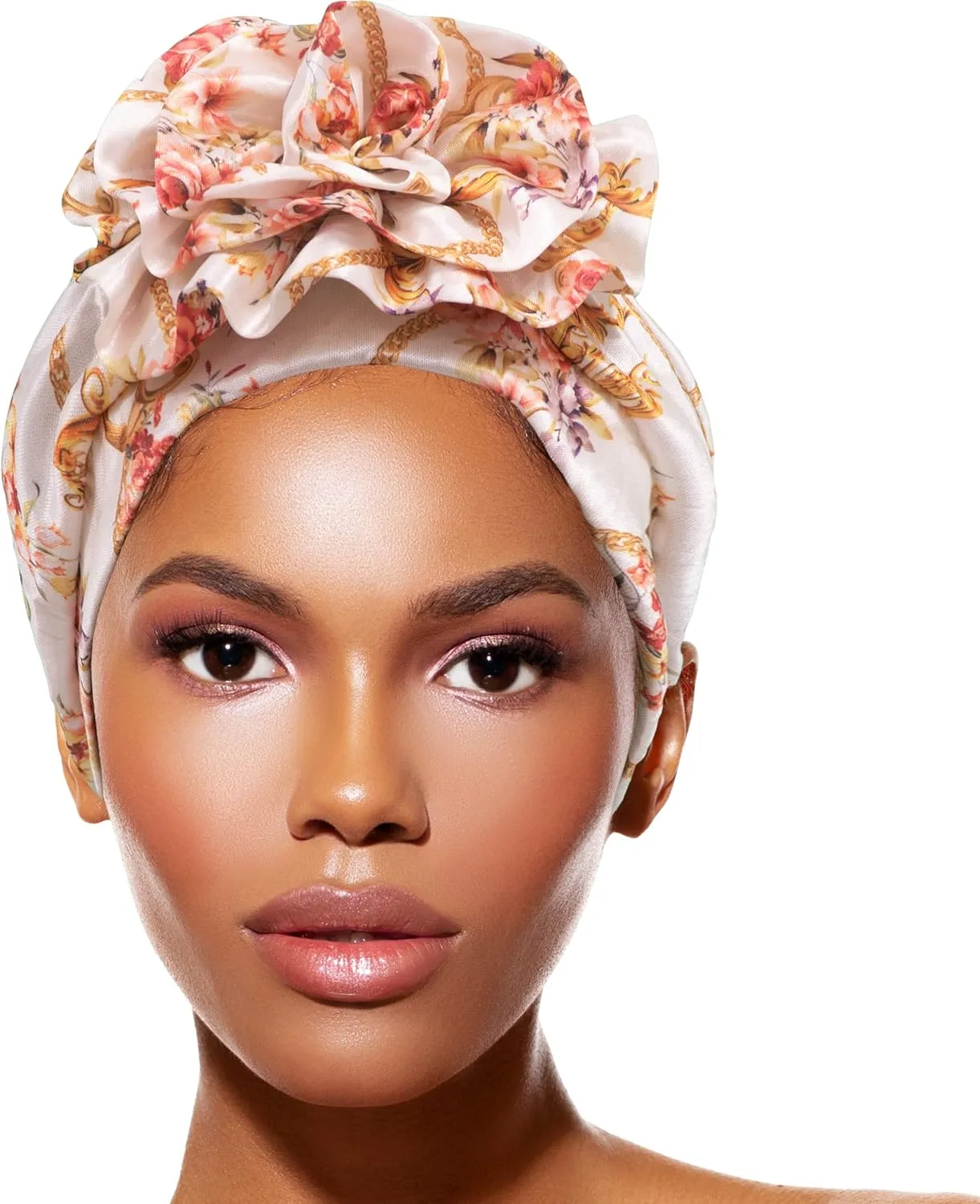 TouchUps Hair Bun Cap Hair Protection Head Wrap Hairbun Cap Wrap African Turban Pattern Headwrap Headscarfs