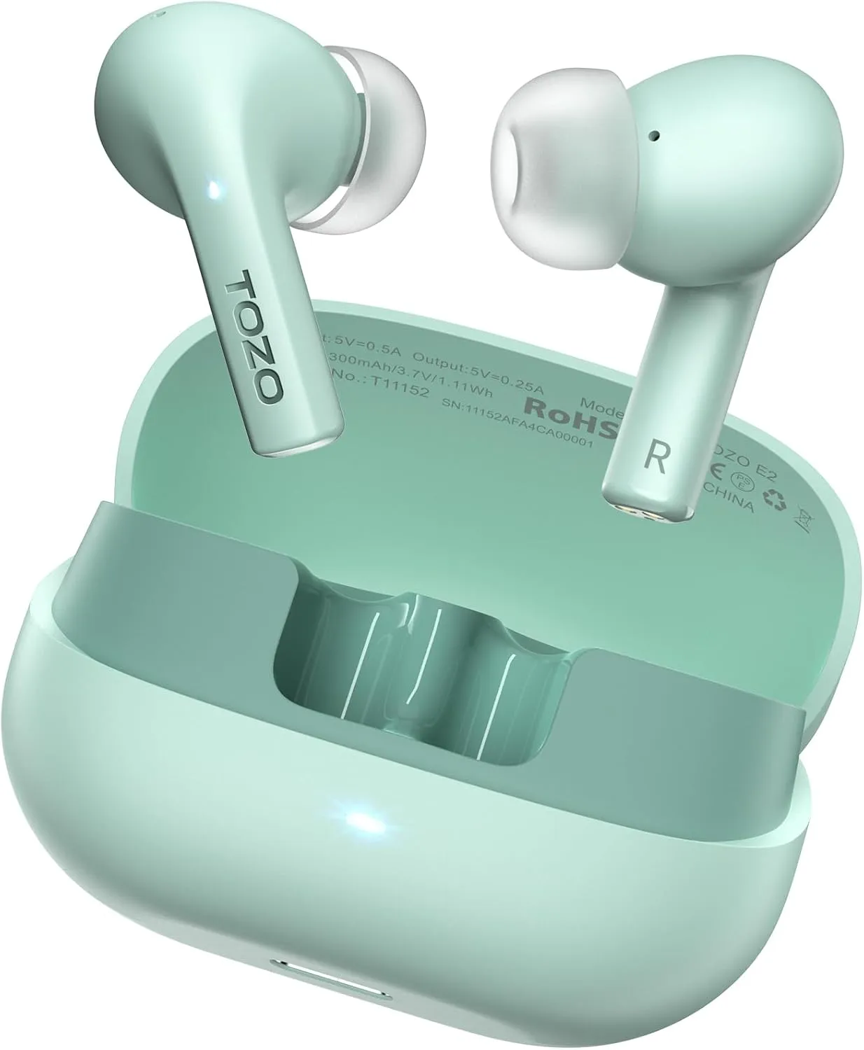 TOZO E2 Wireless Earbuds with 2 Mics AI Call Noise Cancellation, 10mm Drivers with Powerful Bass, App Customize 32 EQs, 30H Playtime, Bluetooth 5.3 Ear Buds, Comfort Fit in-Ear Headphones