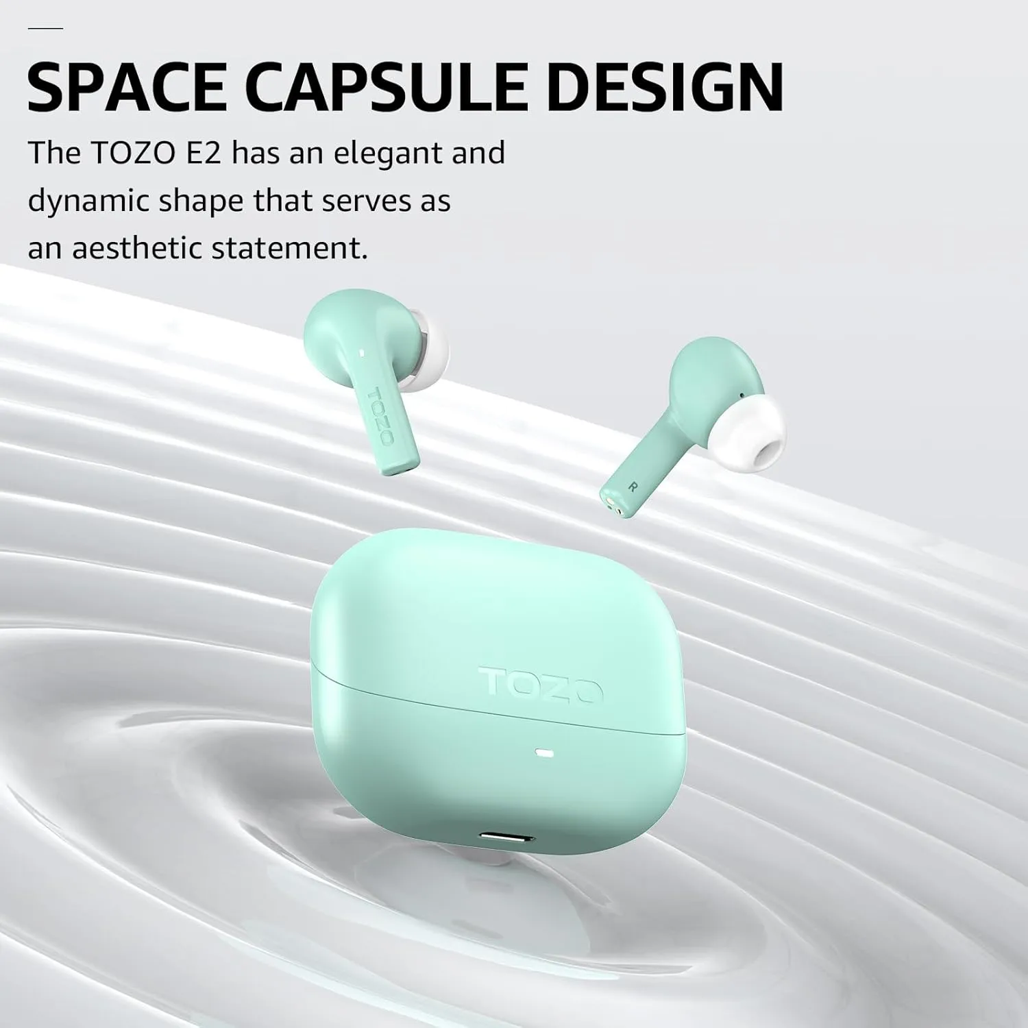 TOZO E2 Wireless Earbuds with 2 Mics AI Call Noise Cancellation, 10mm Drivers with Powerful Bass, App Customize 32 EQs, 30H Playtime, Bluetooth 5.3 Ear Buds, Comfort Fit in-Ear Headphones