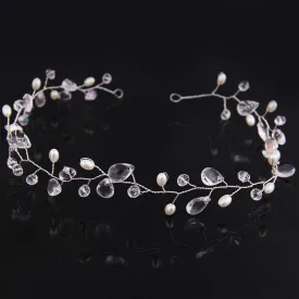Wedding Crystl pearl Headbands Vintage hairbands Bridal Hair Accessories Metal Crystal Crown Bouquet Collection Handmade Tiara