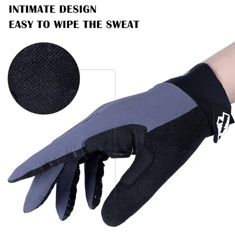 WEST BIKING YP0211214 Long Finger Shock Absorption Non-Slip Touch Screen Gloves Cycling Sports Gloves, Size: XL(Fog Blue)