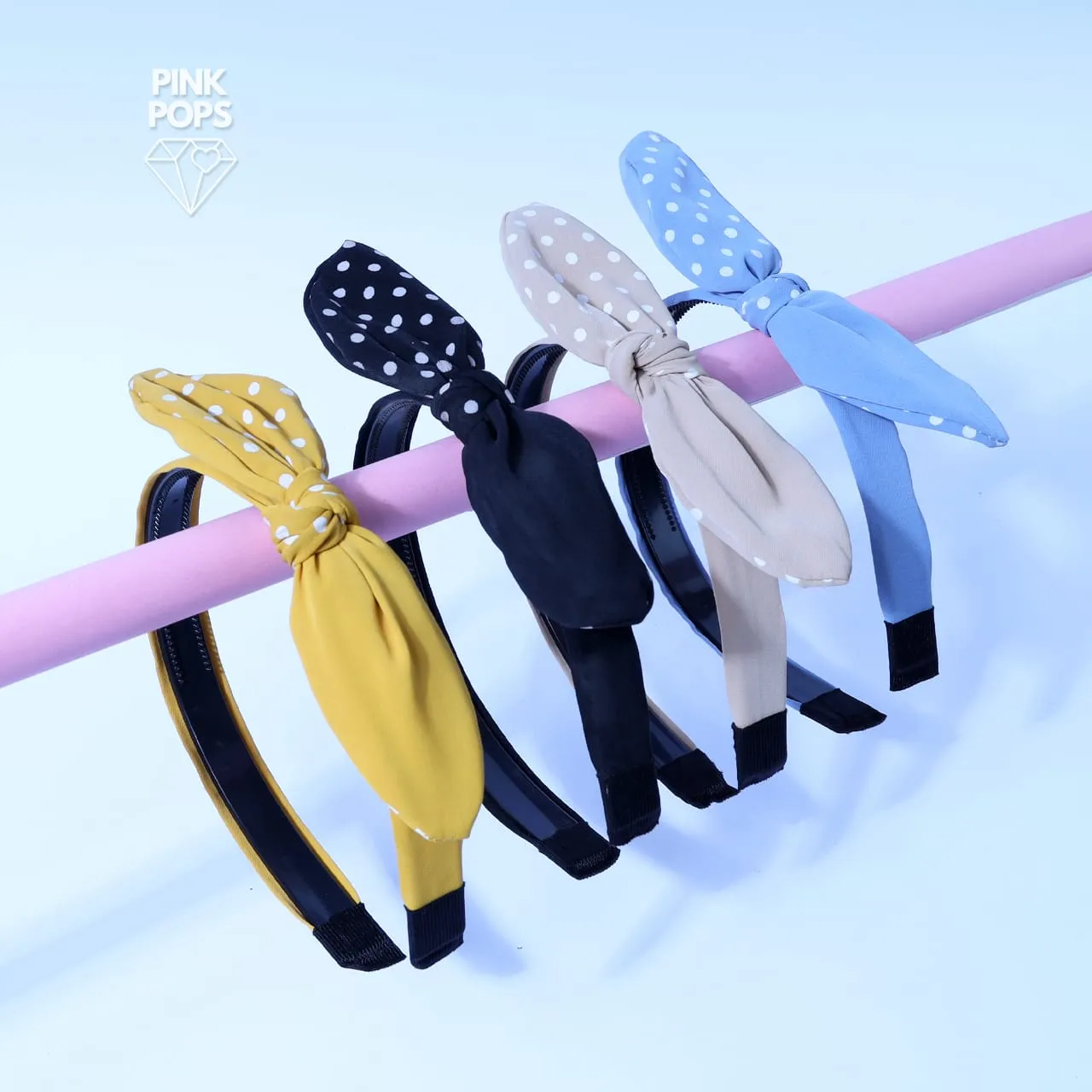White Polka Dotted Hairbands