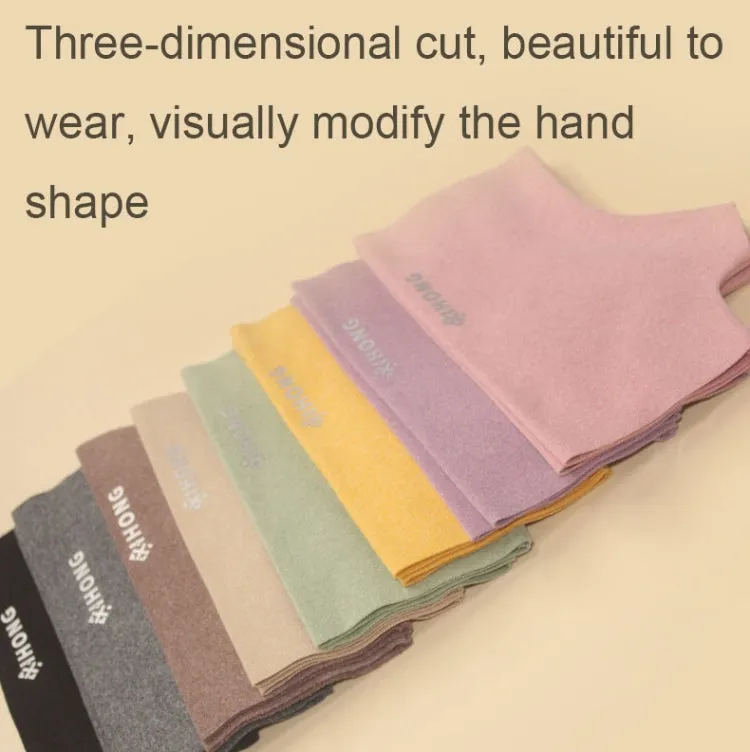 WST-41 Winter Thin Flannel Warm Finger Gloves Nail Protective Gloves, Spec: Finger (Purple)