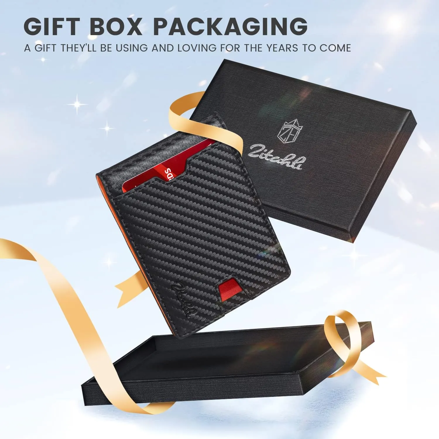 Zitahli Mens-Wallet-Slim-Leather-RFID Blocking Wallet for Men Minimalist Bifold Credit Card Holder with Gift Box