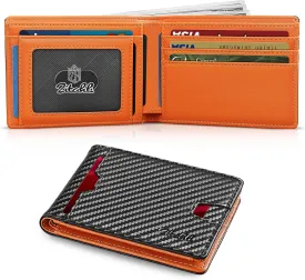 Zitahli Mens-Wallet-Slim-Leather-RFID Blocking Wallet for Men Minimalist Bifold Credit Card Holder with Gift Box